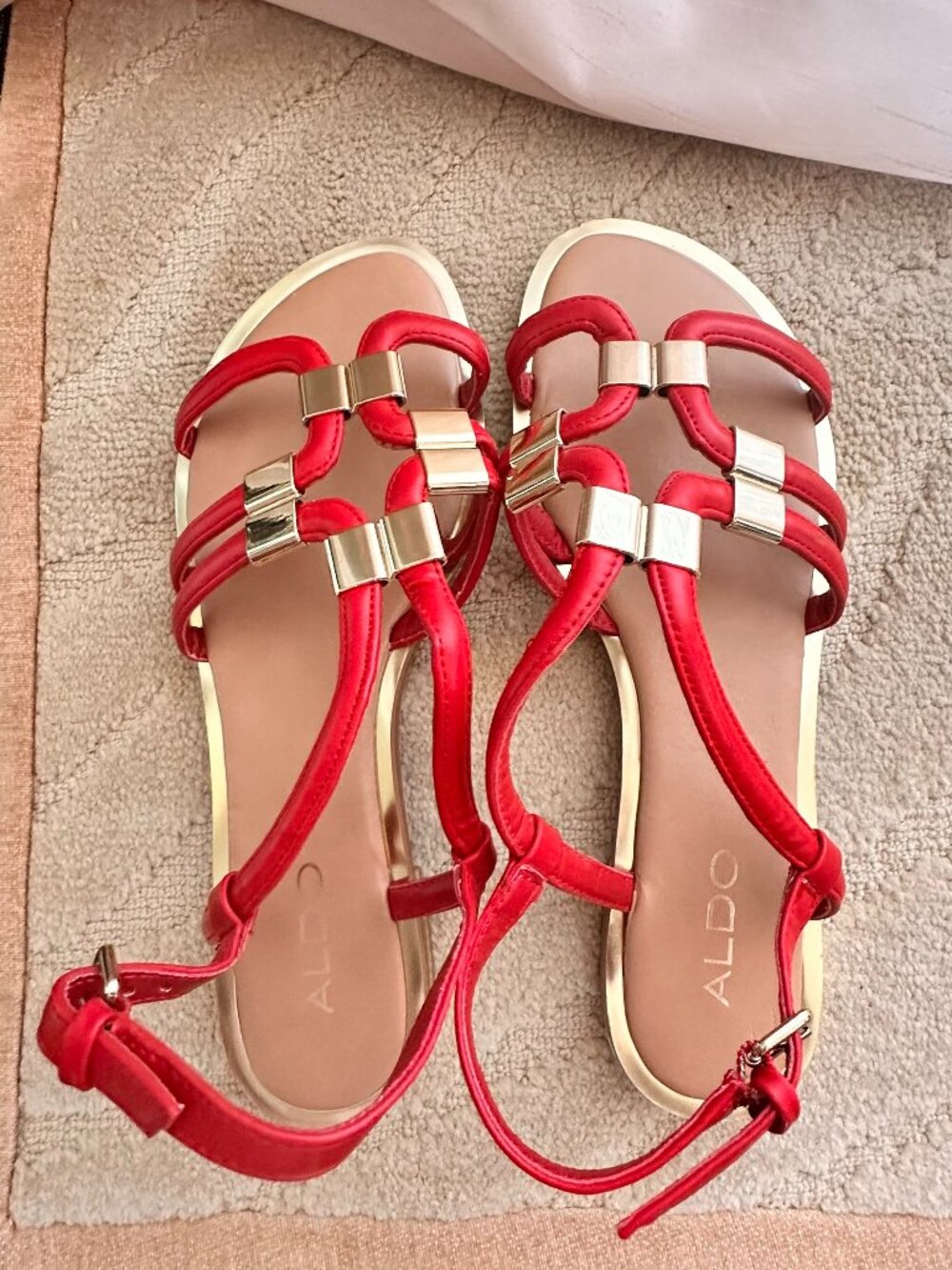 Aldo Red And gold Sandals - Size 8 1/2